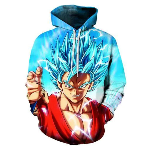 3D Dragon Ball Print Hoodie with Pockets