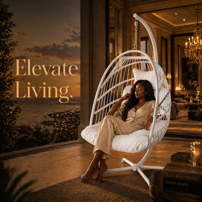 Swing Egg Chair With Stand Indoor And Outdoor Rattan Patio Basket Sling Chair With C-bracket, Patio Wicker Folding Sling Chair
