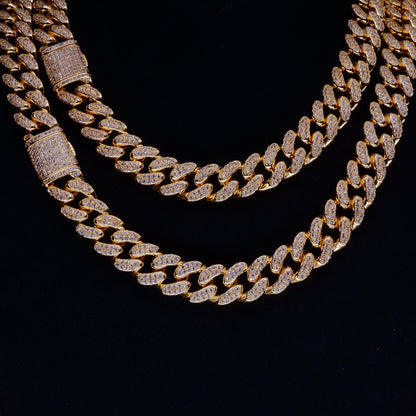 New Flip buckle Iced Cuban Link Chain Gold-Plated