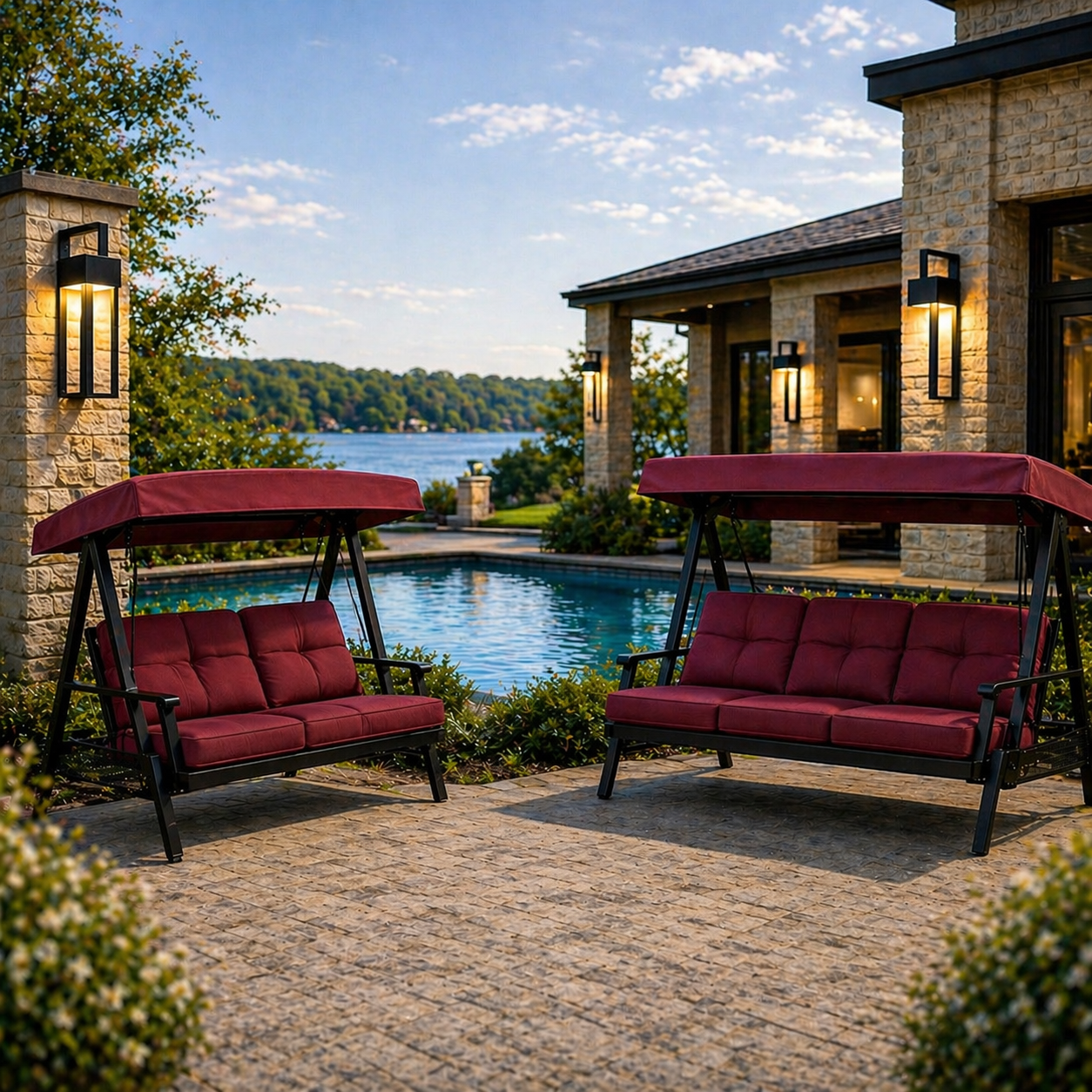 Outdoor Swing Chair for Garden and Patio (Double Seat)