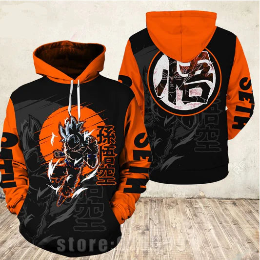 Dragon Ball Son Goku 3D Print Hoodie - Loose Fit